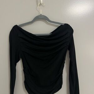 Asymmetric Black Long Sleeve